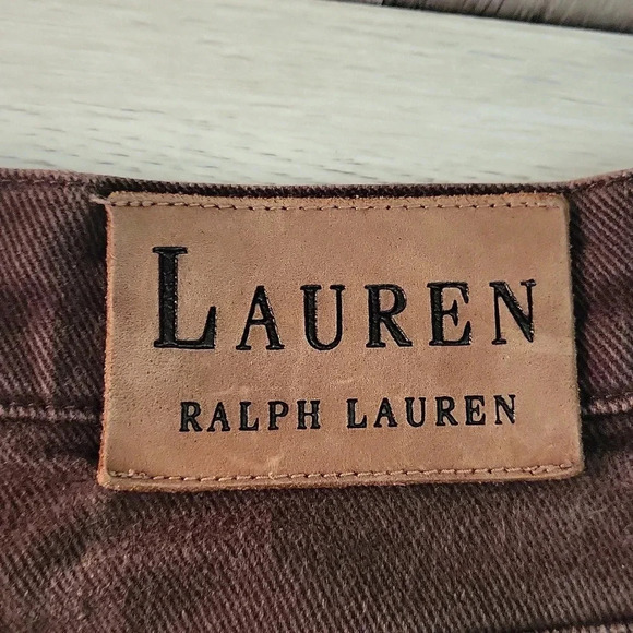 🛍Lauren‎ Ralph Lauren Brown Straight Leg 5 Pocket Casual Denim Jeans Womens 6 - Picture 11 of 11